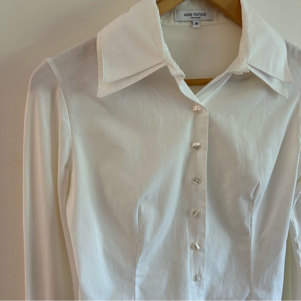 Anne Fontaine White Blouse with Elegant Collar